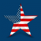 Star with American flag icon.